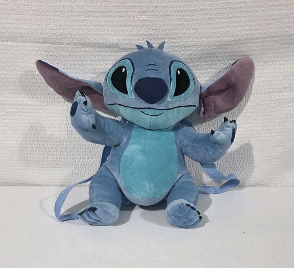 Disney Stitch Plush Backpack 16” Lilo & Stitch Blue Stuffed Animal Bag